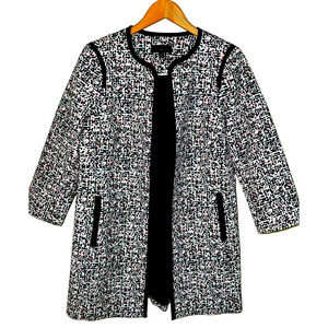 🦋Talbots Size 12P JACKET Topper Blazer Open Pink Black Speckle